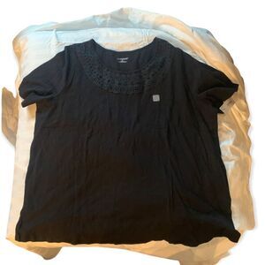 Catherines’ detailed black cotton top